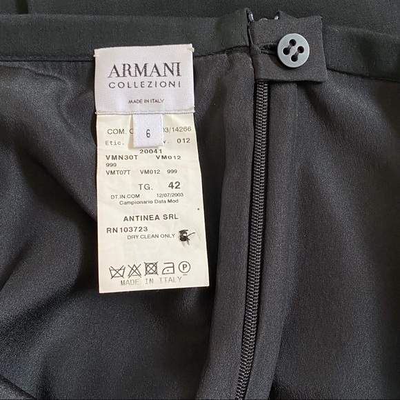 Giorgio Armani Collezioni black cotton high waisted back slit midi pencil skirt - Picture 9 of 11